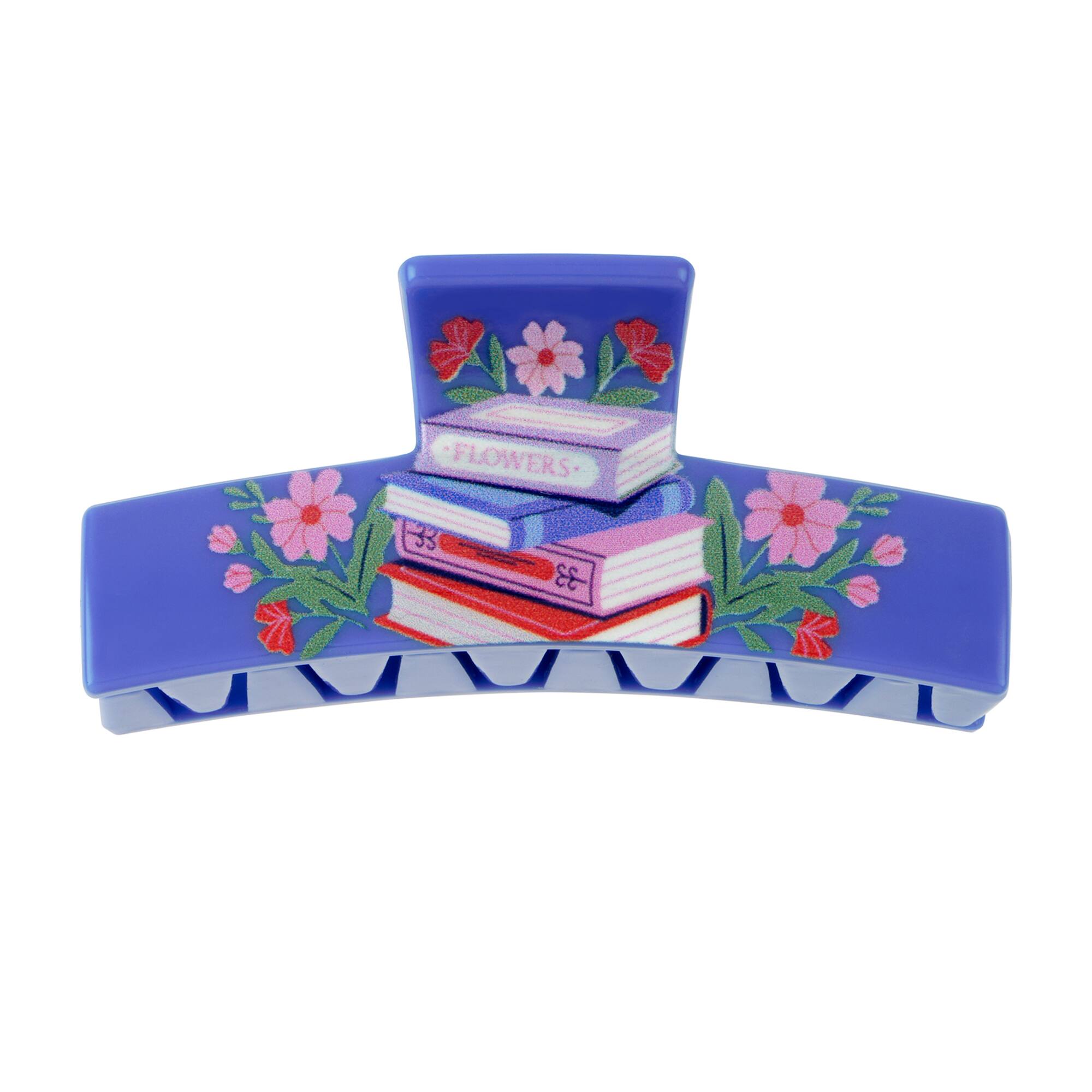 Blue Bookish Floral Claw Clip by Fab Finds